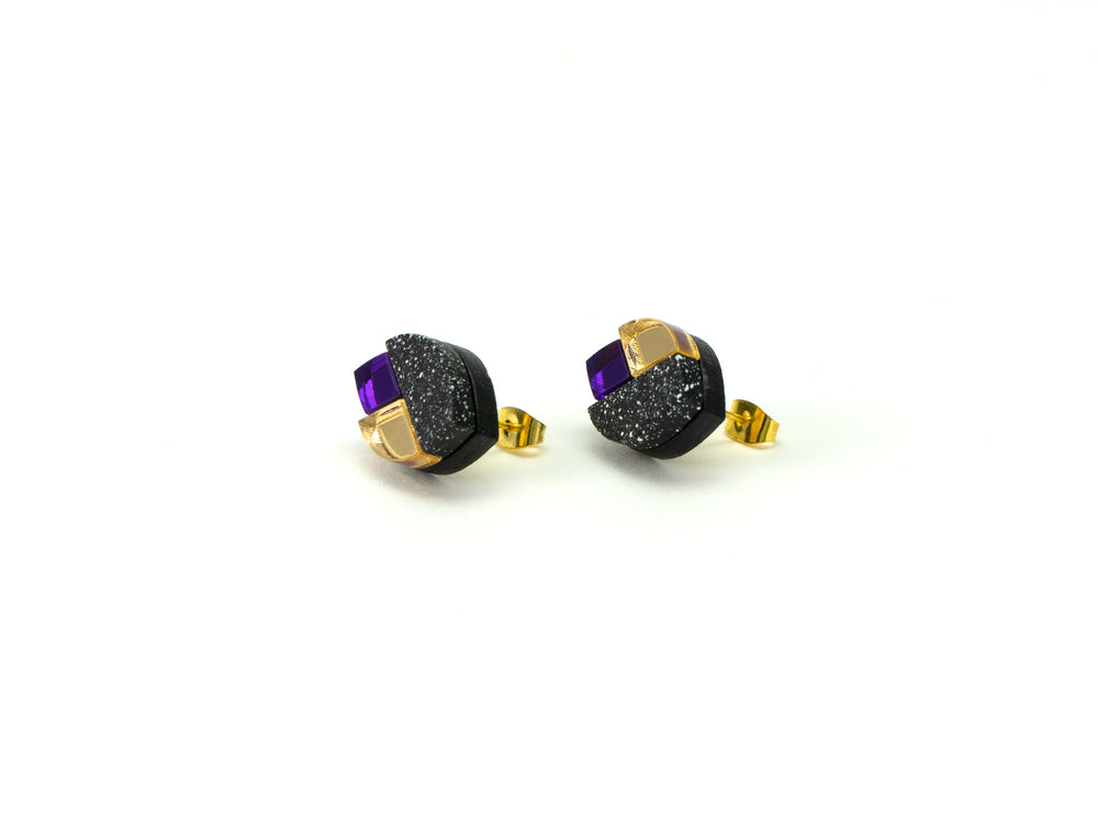 FORM092 LOTUS Studs - Black, Gold, Purple