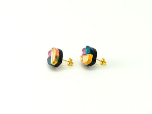 FORM092 LOTUS Studs - Gold, Teal, Babypink