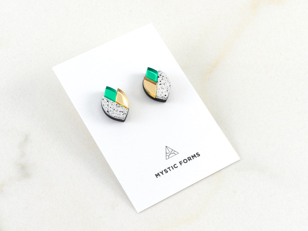 FORM092 LOTUS Studs - White, Gold, Green