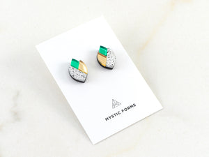 FORM092 LOTUS Studs - White, Gold, Green