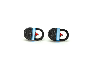 FORM093  KALI Studs - Black, Iceblue, Red