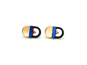 FORM093  KALI Studs - Gold, Blue, Orange