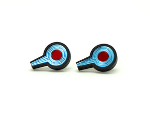 FORM094  LINGAM Studs - Black, Iceblue, Red