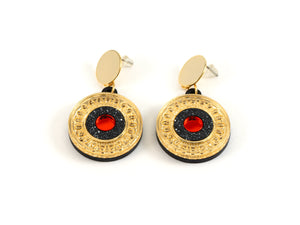 FORM100 KATHAKALI Studs - Black, Orange